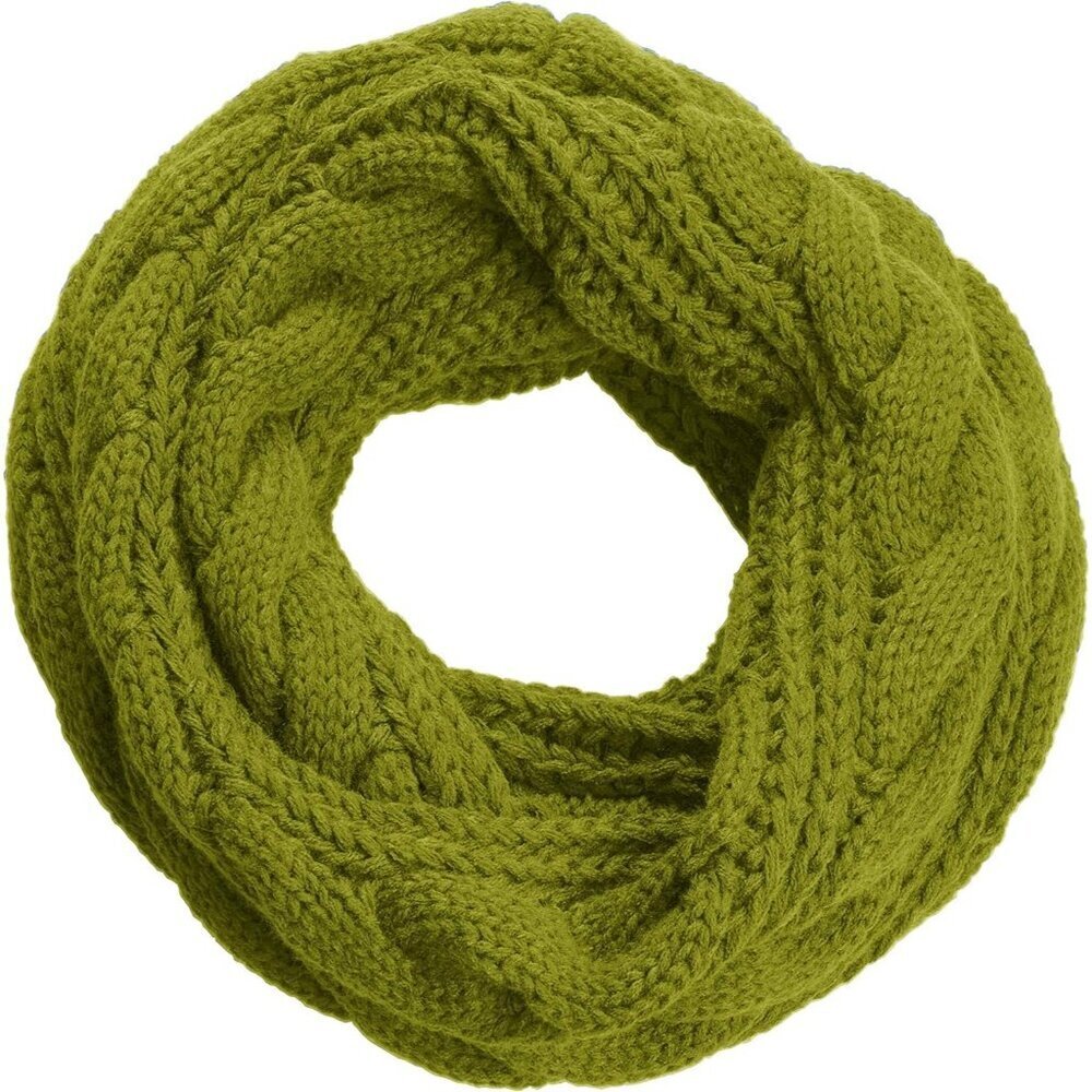 Women's Twist Greenery Olive Thick Ribbed Knit Winter Infinity Circle Loop Scarf